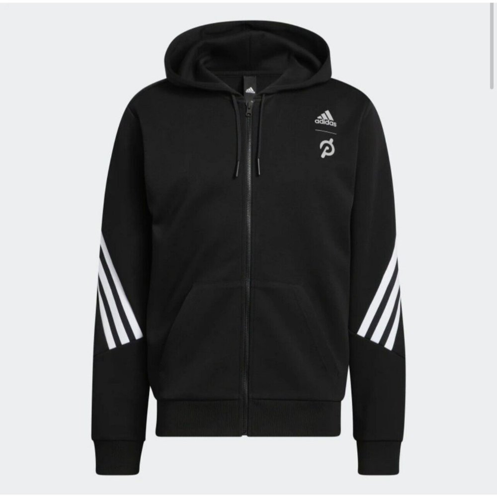 New Men's Adidas x Peloton FullZip Hoodie Jacket HG7894 Black - Picture 3 of 8
